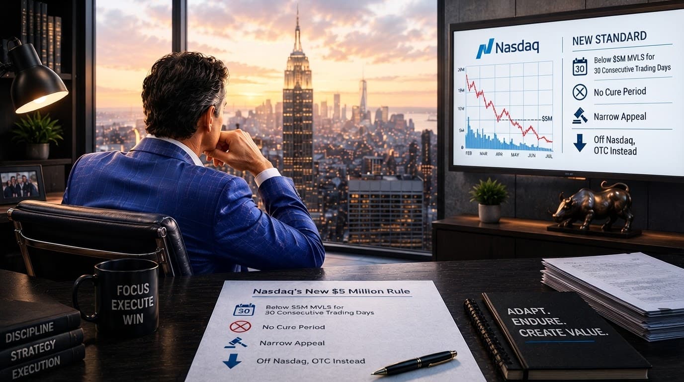 Featured image for The SEC Has Approved Nasdaq's $5 Million Delisting Rule. Here Is What It Does.
